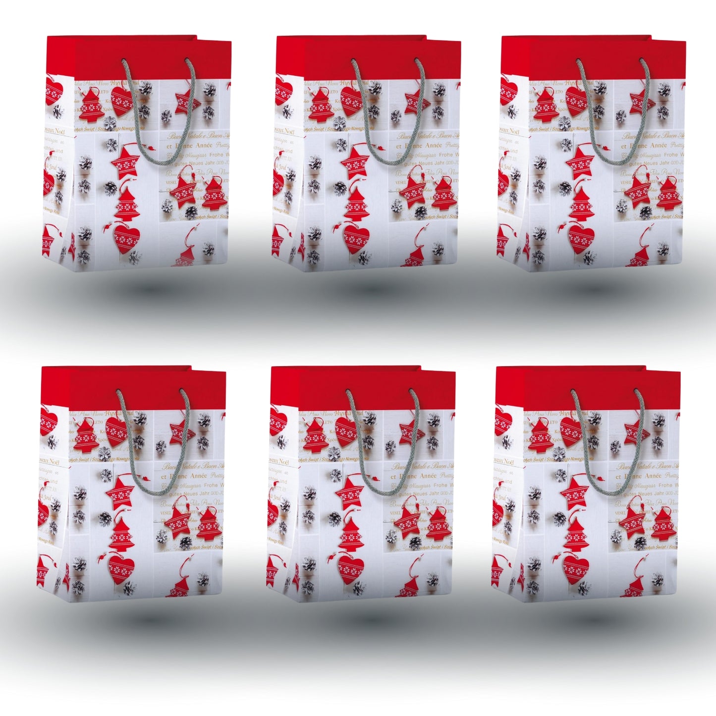 KARTOS - Sacchetti di Carta Regalo Sacchetti di Natale con Manici Buste Elegante per Regali Alimenti Dolci 36cm x 30cm x 12cm