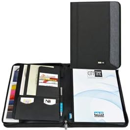 Portablocco Formato A5 con Chiusura Cerniera Tessuto Colore Nero City Time