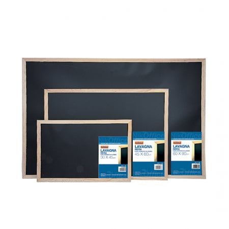 Lavagna nera con cornice in legno