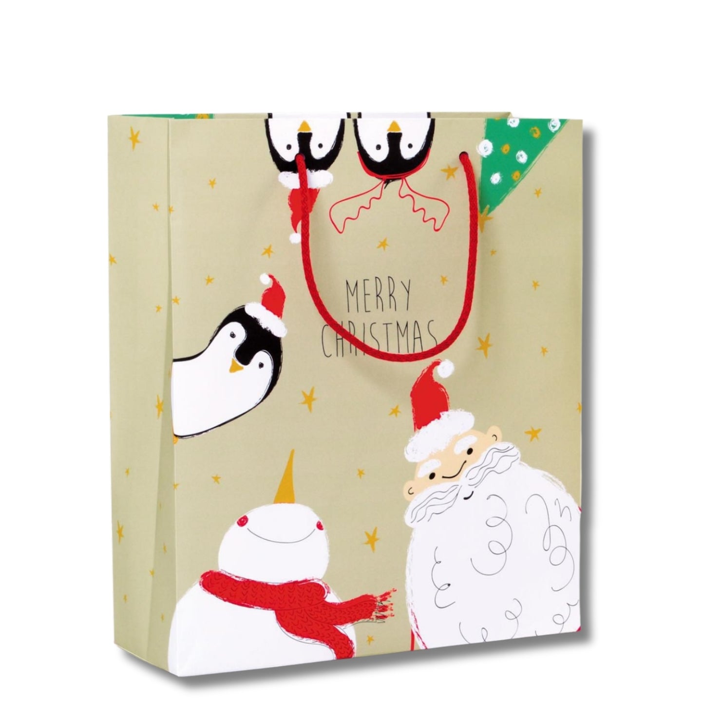 KARTOS - Sacchetti di Carta Regalo Sacchetti di Natale con Manici Buste Elegante per Regali Alimenti Dolci 36cm x 30cm x 12cm