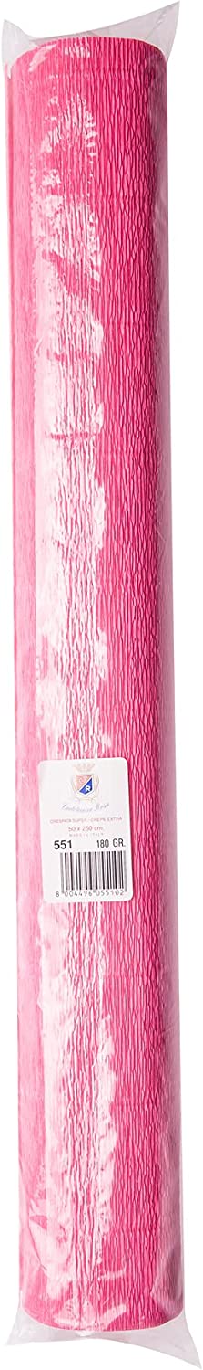 Cartotecnica Rossi Rotolo di Carta Crespata 180Gr Colore Rosa-Confezione da 5