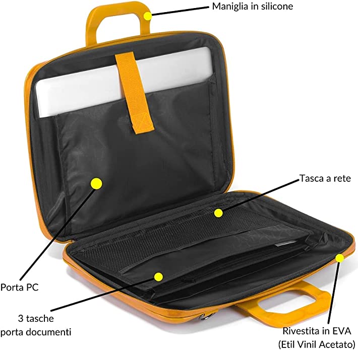 Bombata Evolution – Borsa porta pc 15.6 pollici – Borsa computer con tracolla – Pelle sintetica