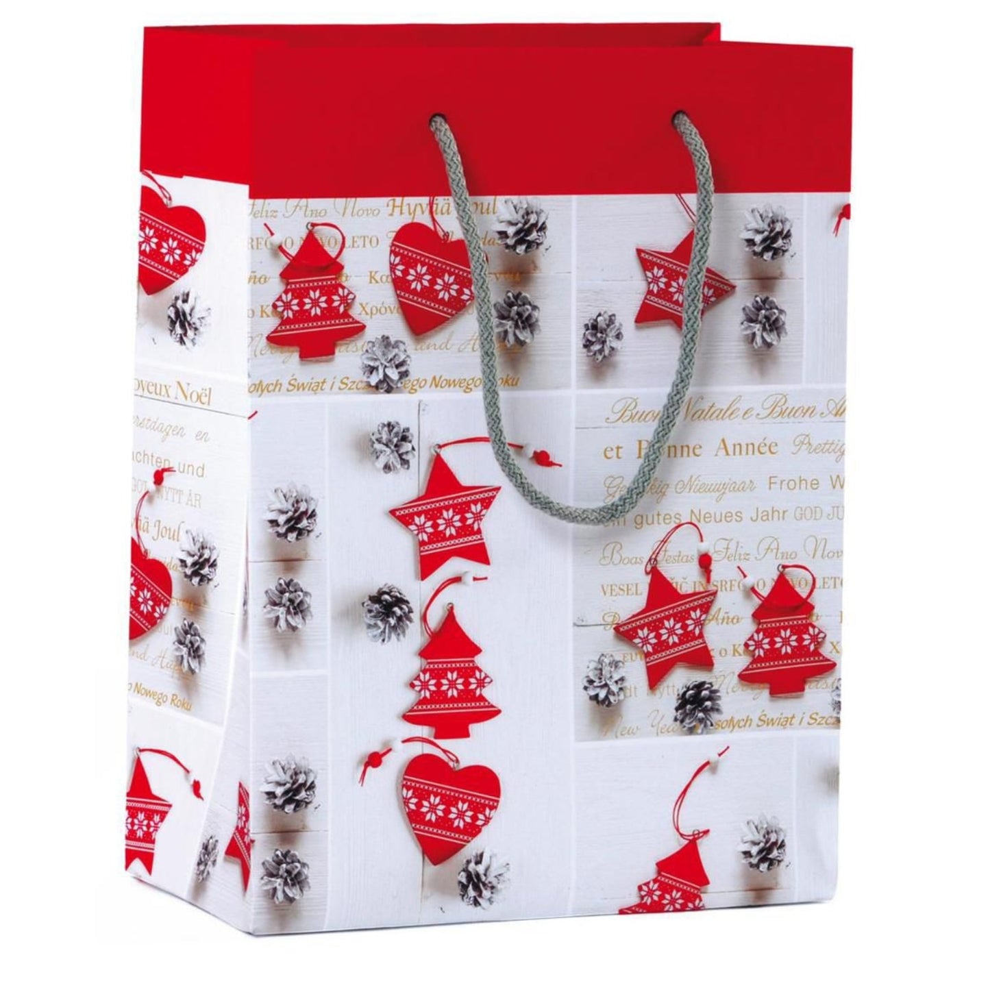 KARTOS - Sacchetti di Carta Regalo Sacchetti di Natale con Manici Buste Elegante per Regali Alimenti Dolci 36cm x 30cm x 12cm