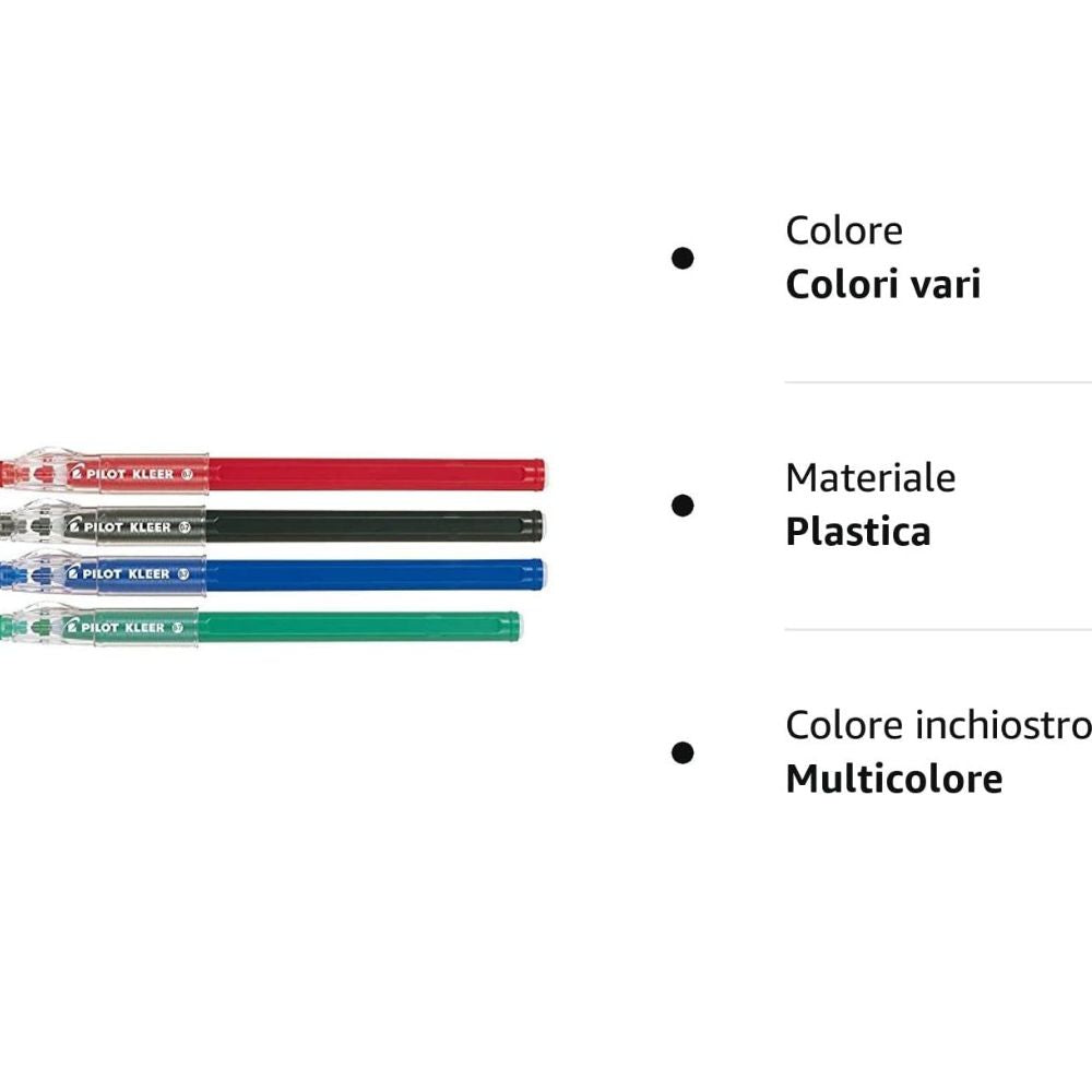 Pilot Kleer - Penna a sfera cancellabile, 0,7 mm, 12pz