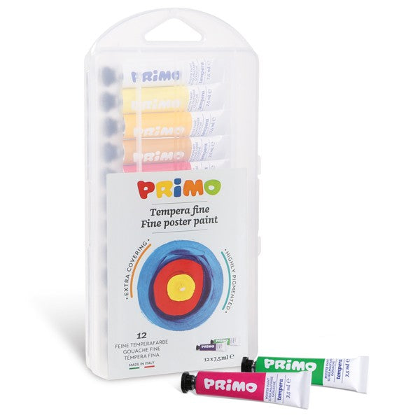 Tempera fine in tubetto 12 colori 7.5 ml in scatola PP - CMP MOROCOLOR