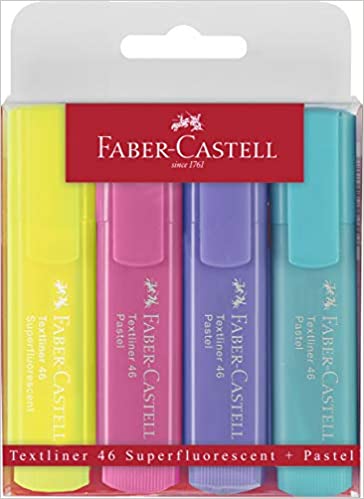 Faber-Castell 154610 - Bustina Textliner 1546 -4 evidenziatori