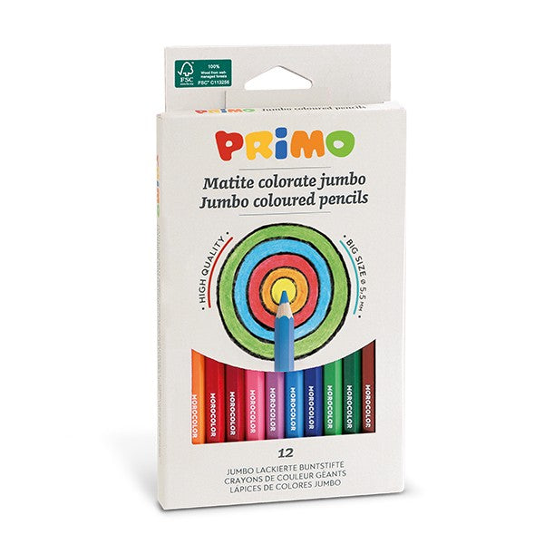 Matite colorate Jumbo esagonali, laccate, 12 colori-CF 6PZ - CMP MOROCOLOR