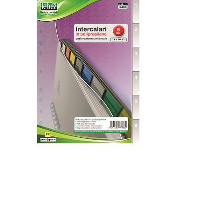 INTERCALARE 6 FOGLI PP- LEBEZ 5406