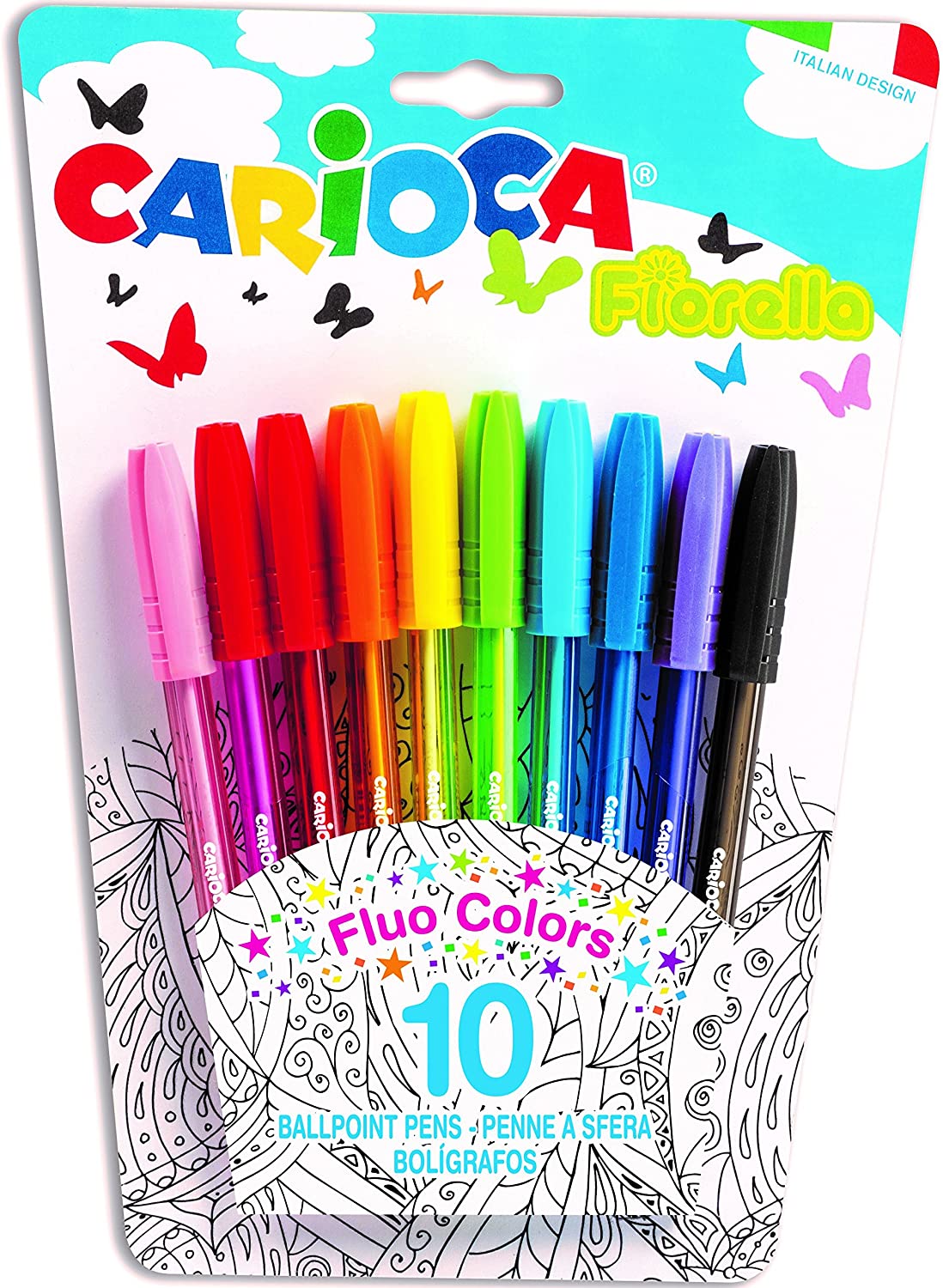 Carioca Fiorella Penna a sfera Multi 10pezzo(i), multicolore