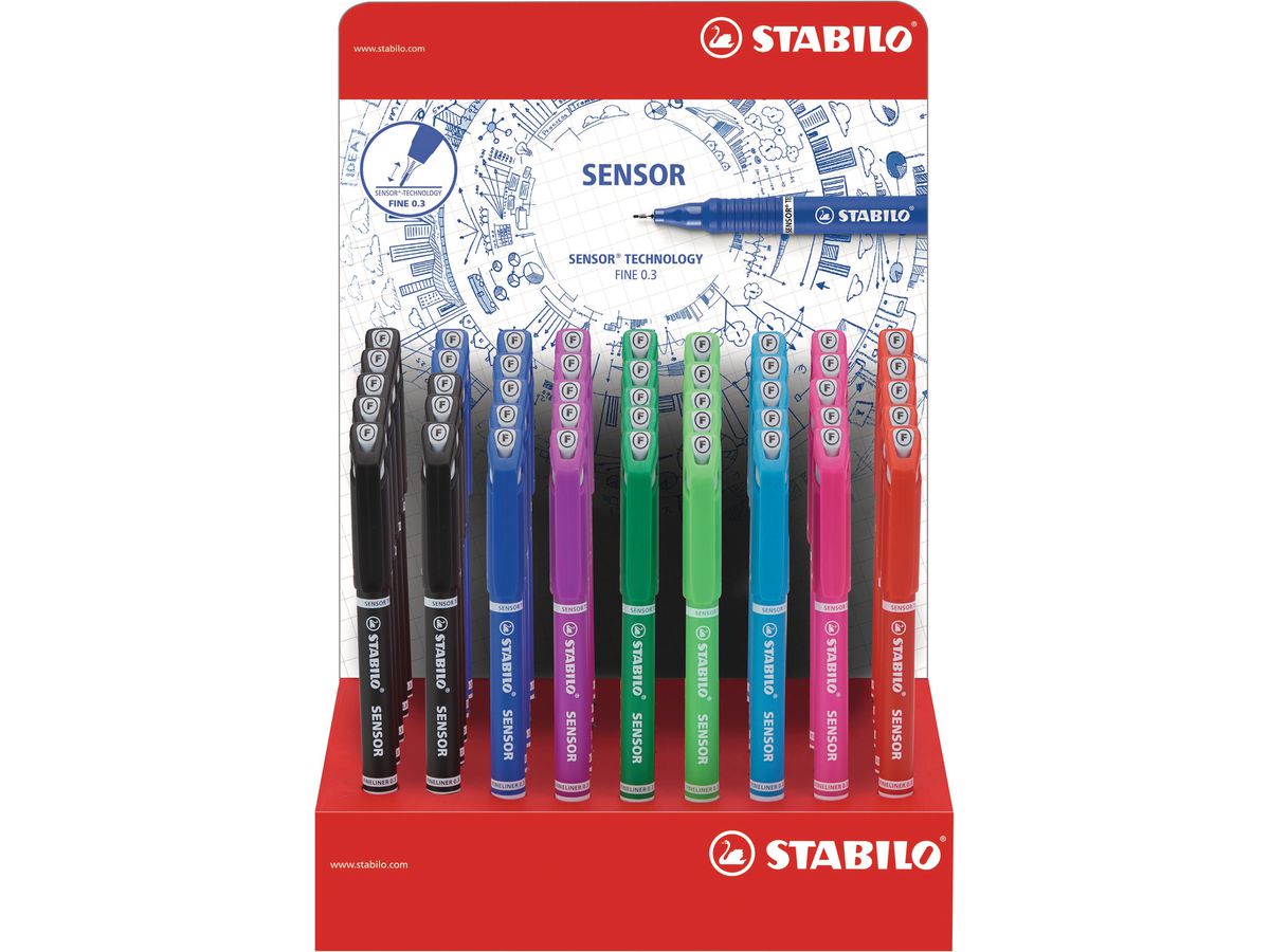 STABILO SENSOR Fineline 0.3 mm- 1 Display 45pz -STAB189/45-1