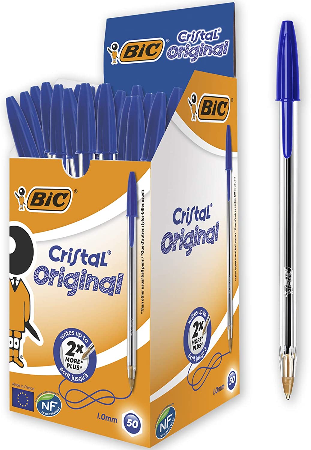 Bic, penna a sfera cristal- box 50 pz