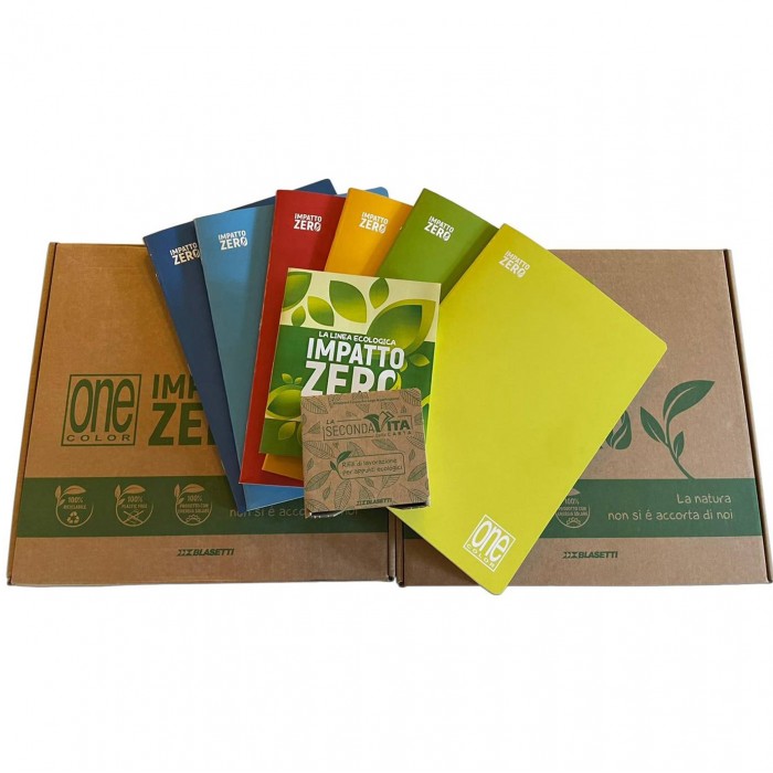 MAXIQUADERNO ECOLOGICO GR.80 IMPATTO ZERO ONE-COLOR- BLASETTI 12pz
