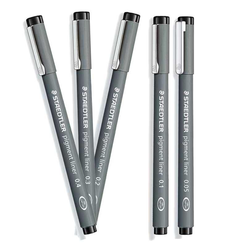 Staedtler Fineliner Pigment Liner, 10PZ- 308 COL. NERO