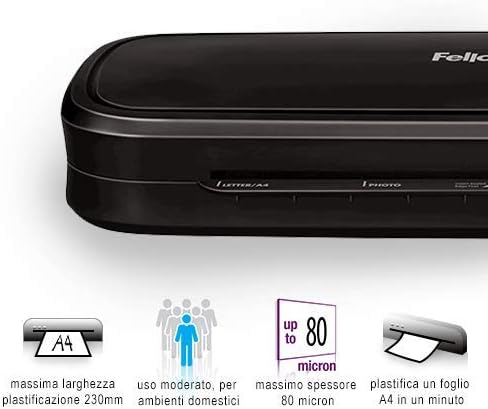 Fellowes Plastificatrice L80, Formato A4, 80 Micron